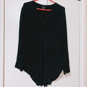 Torrid black challis button front babydoll tunic